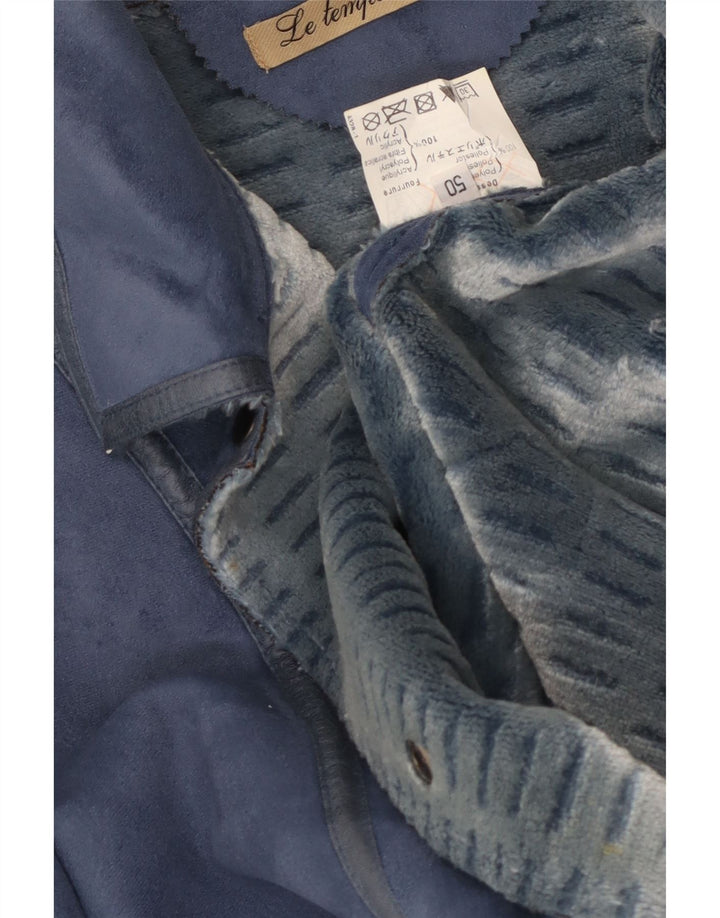 Sobretudo feminino vintage IT 50 XL azul poliéster