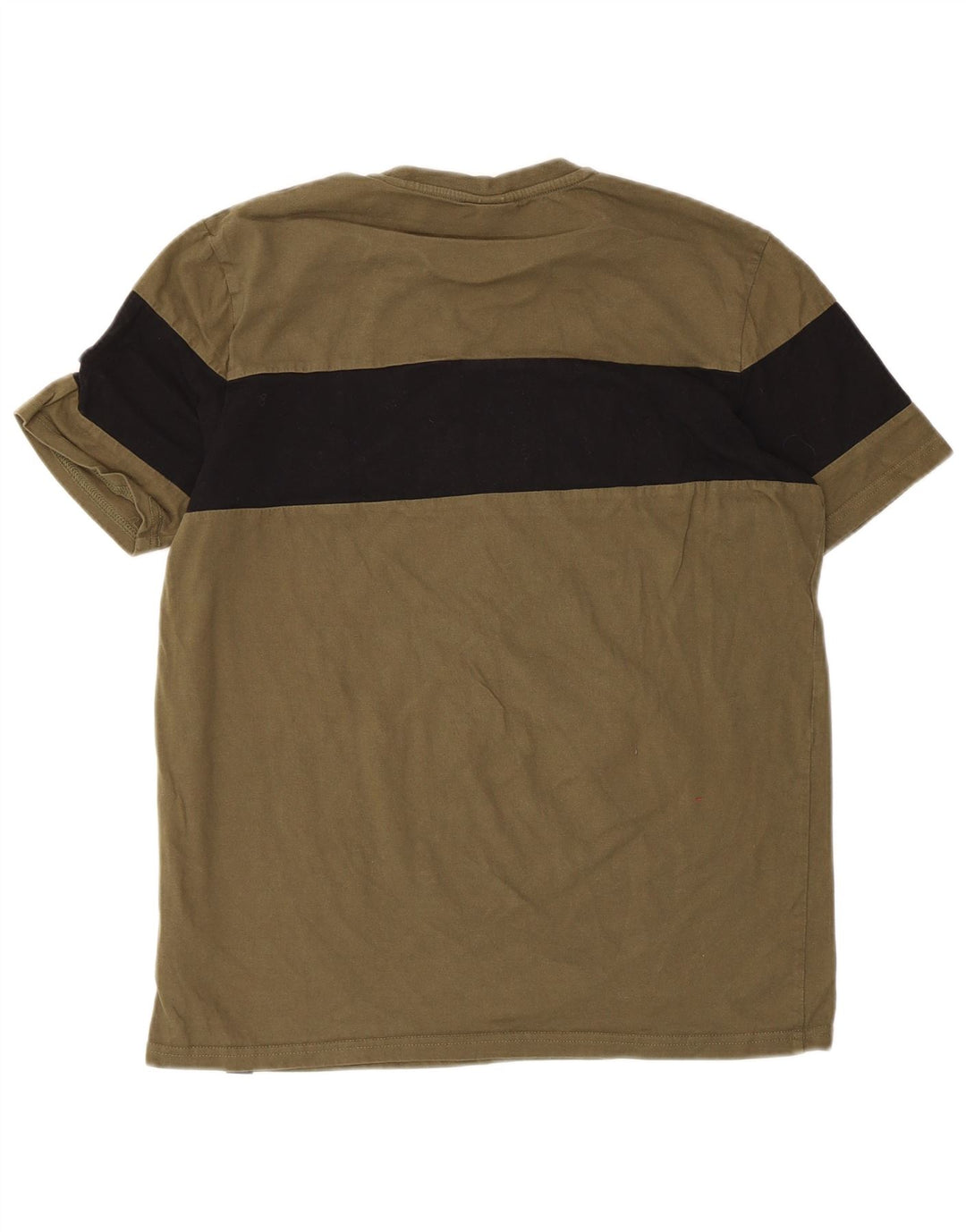 Ellesse Camiseta masculina gráfica Top médio cáqui algodão colorblock