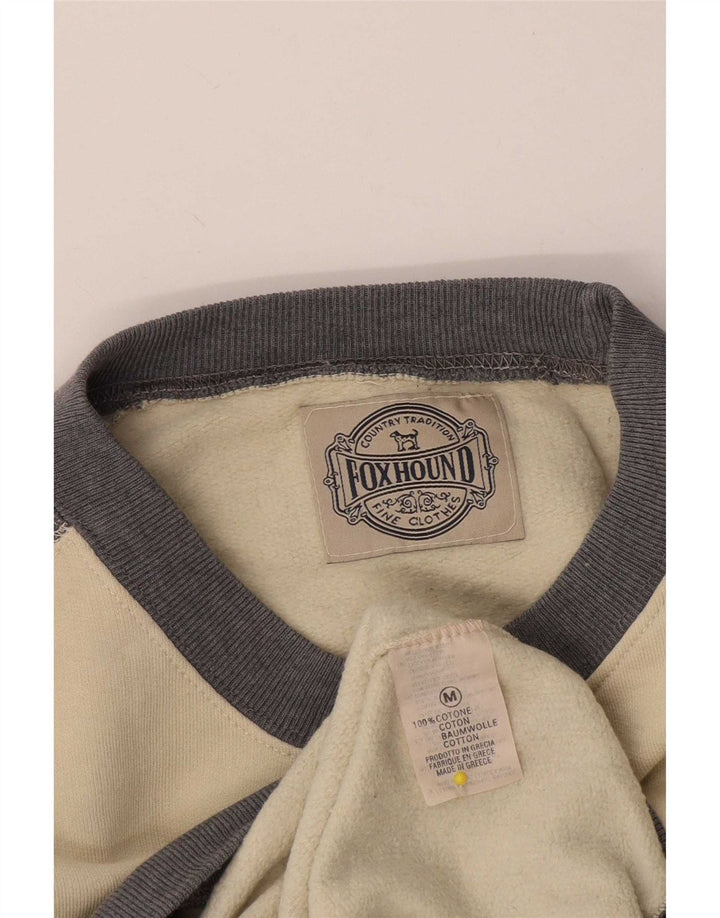 Foxhound moletom gráfico masculino jumper médio off white algodão colorblock