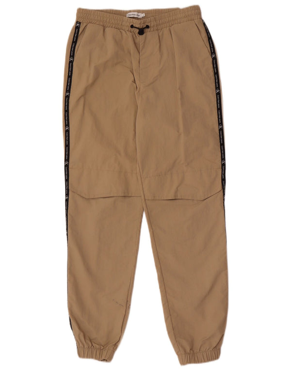 Calvin Klein Meninos Calças de treino Joggers 11-12 anos Bege Colourblock