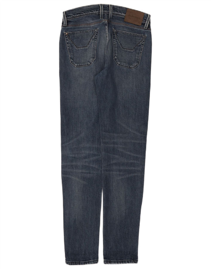Jeans Jeckerson feminino baixo e desgastado W29 L31 algodão azul