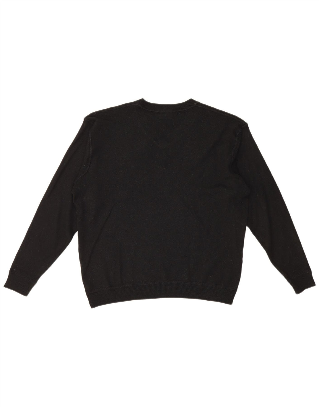 Suéter masculino Lacoste com decote em V tamanho 8 3XL lã preta