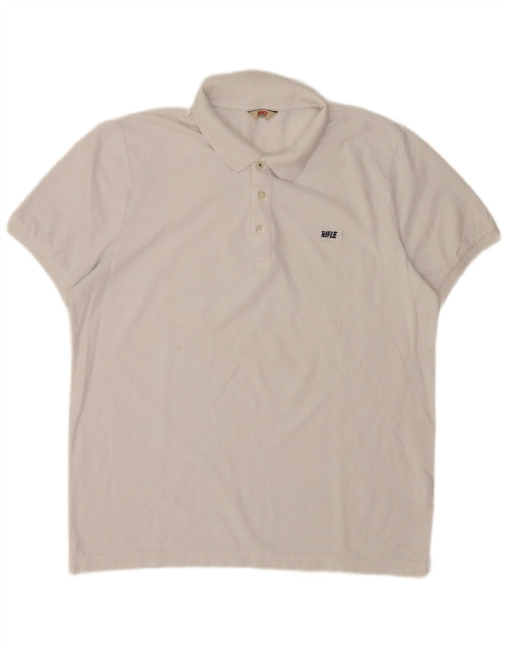 Camisa polo masculina Rifle XL algodão branco