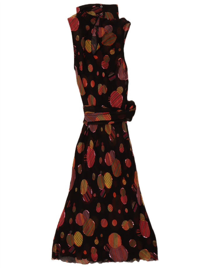 Vestido maxi feminino sem mangas Lazzari IT 44 bolinhas pretas médias