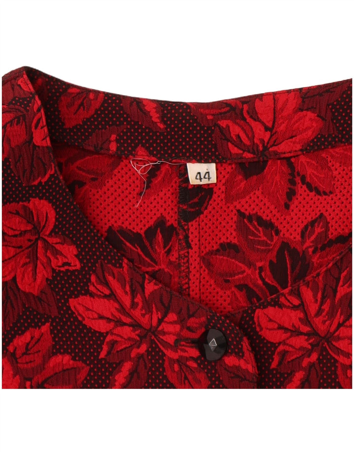 Cardigan feminino vintage IT 44 viscose floral vermelha média