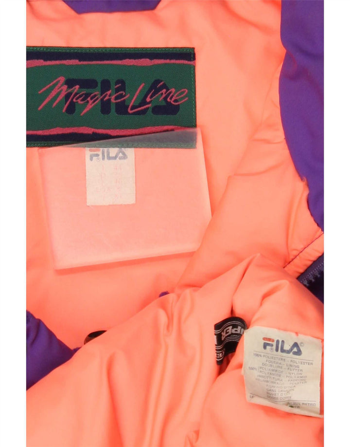 Jaqueta feminina Fila com capuz oversized acolchoada IT 44 médio roxo poliéster