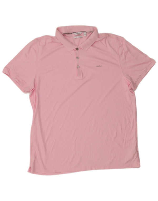 Camisa polo masculina Calvin Klein XL algodão rosa