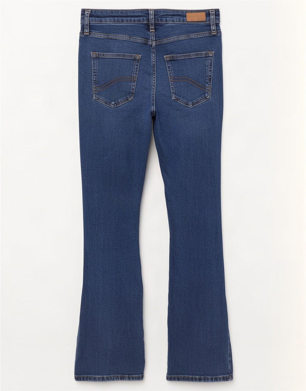 Calça jeans feminina Brooke Bootcut Fat Face UK 12 médio W28 L29 algodão azul