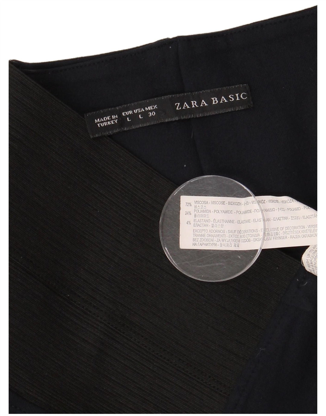 Leggings femininas Zara UK 14 grande azul marinho colorblock viscose