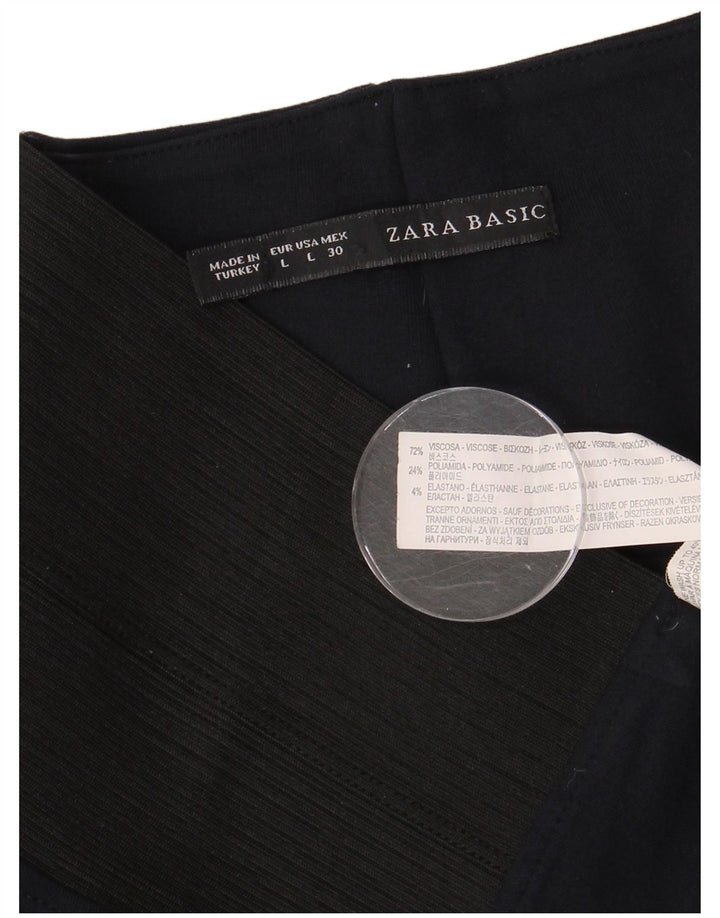 Leggings femininas Zara UK 14 grande azul marinho colorblock viscose