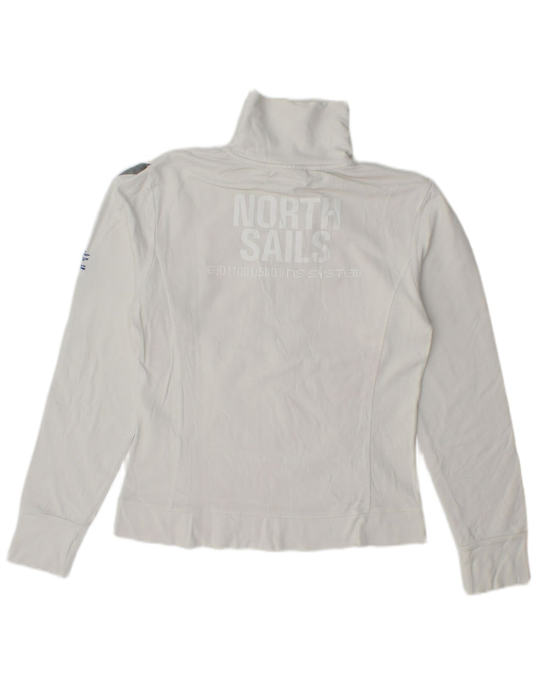 Suéter feminino North Sails com gola e zíper gráfico UK 14 grande branco