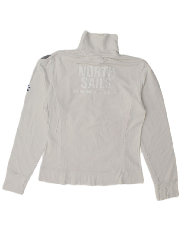 Suéter feminino North Sails com gola e zíper gráfico UK 14 grande branco