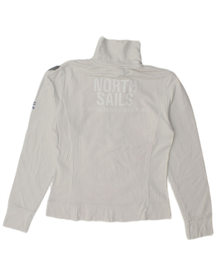Suéter feminino North Sails com gola e zíper gráfico UK 14 grande branco