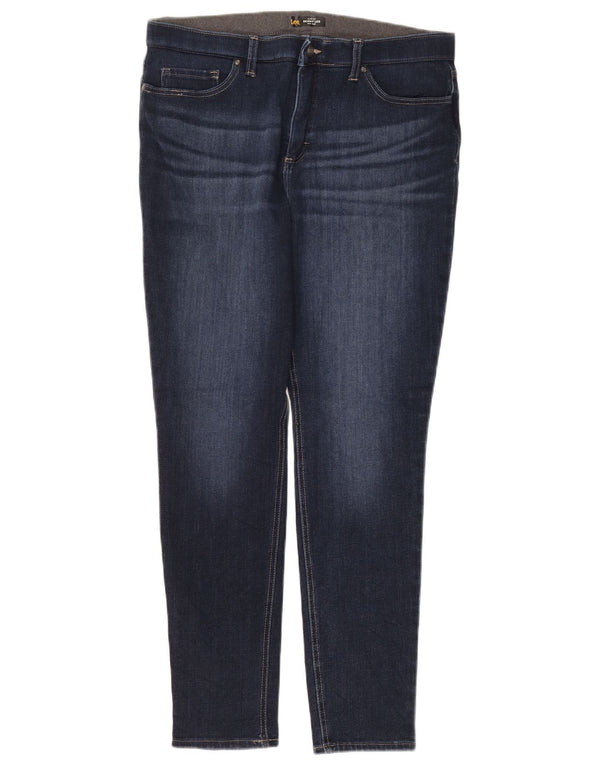 Lee feminino cintura média slim fit jeans skinny US 16 2XL W38 L32 algodão azul