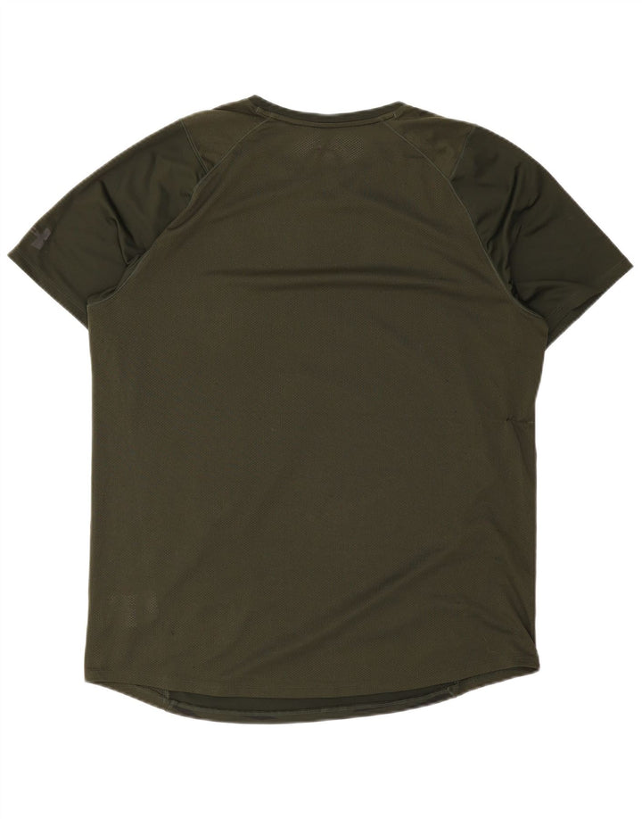Under Armour Camiseta masculina justa XL poliéster listrado verde