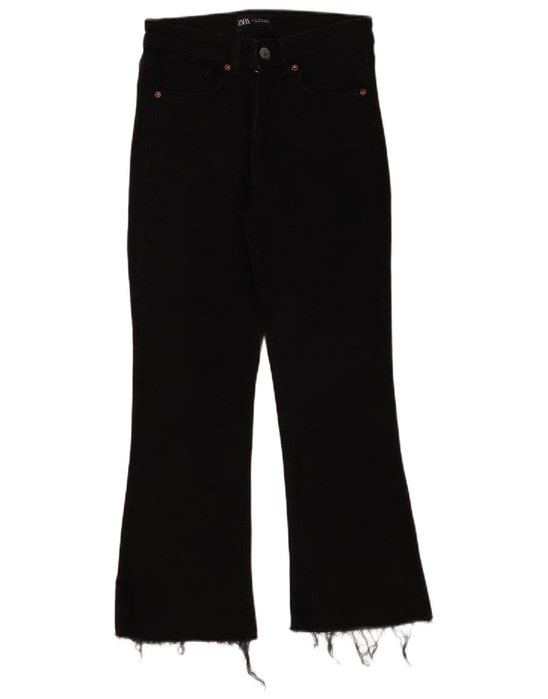 Calça jeans feminina ZARA Bootcut EU 38 pequena W28 L25 preta