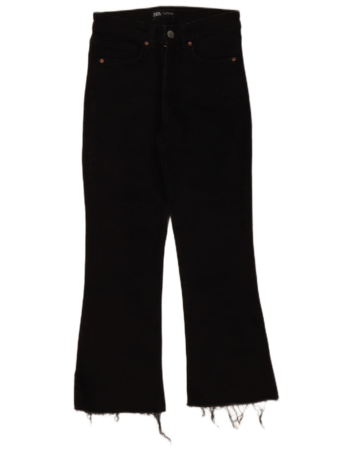 Calça jeans feminina ZARA Bootcut EU 38 pequena W28 L25 preta