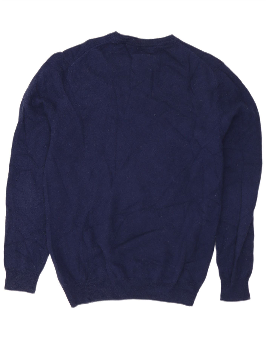 Suéter masculino MASSIMO DUTTI com gola redonda, lã azul marinho médio