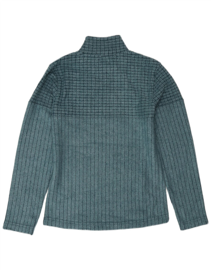 Estranho peixe masculino zip pescoço moletom jumper pequeno poliéster azul
