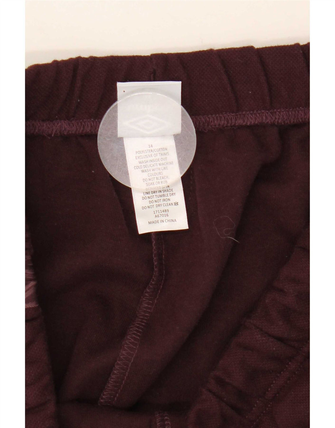 Calça de treino feminina Umbro UK 14 grande poliéster Borgonha