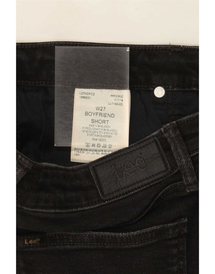 Shorts jeans feminino Lee Boyfriend W27 pequeno algodão preto