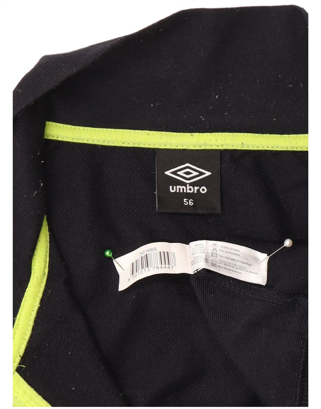 Umbro Mens Graphic Tracksuit Top Jacket IT 56 XL Algodão Preto