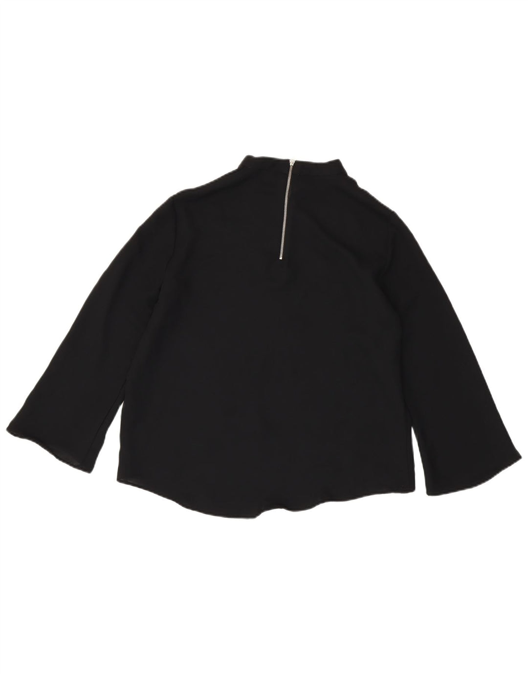Zara blusa feminina manga 3/4 top Reino Unido 14 grande preto