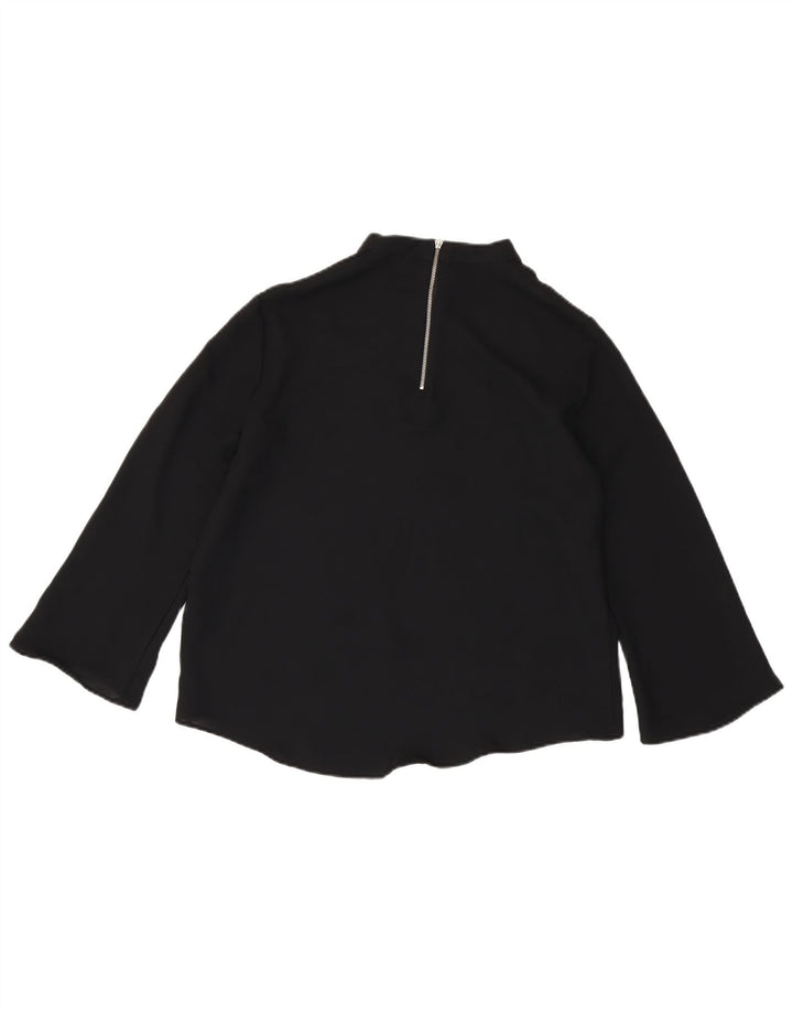 Zara blusa feminina manga 3/4 top Reino Unido 14 grande preto