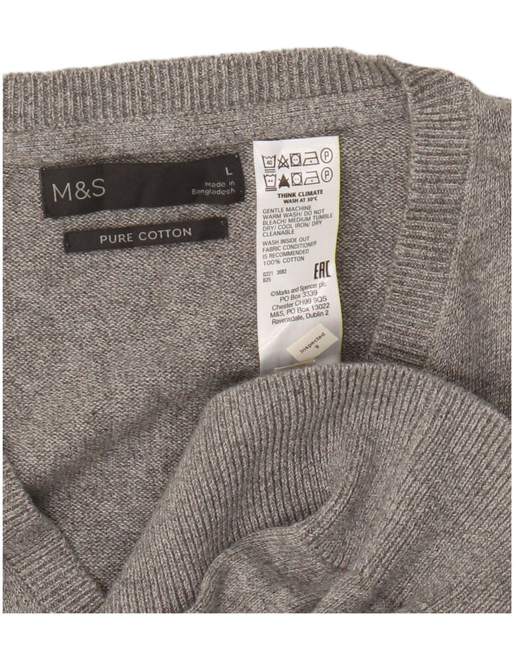 Regata masculina Marks & Spencer com colete grande de algodão cinza