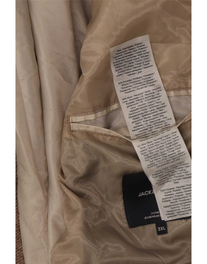 Sobretudo masculino Jack & Jones UK 46 3XL poliéster bege