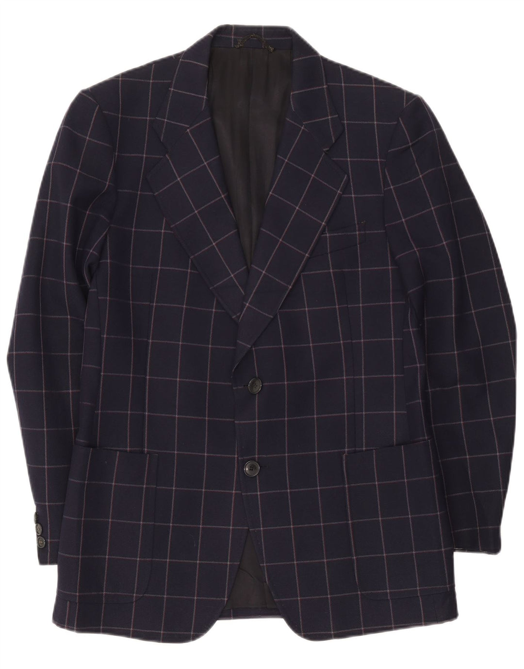 Jaqueta blazer masculina Facis com 2 botões IT 52 XL azul marinho xadrez lã