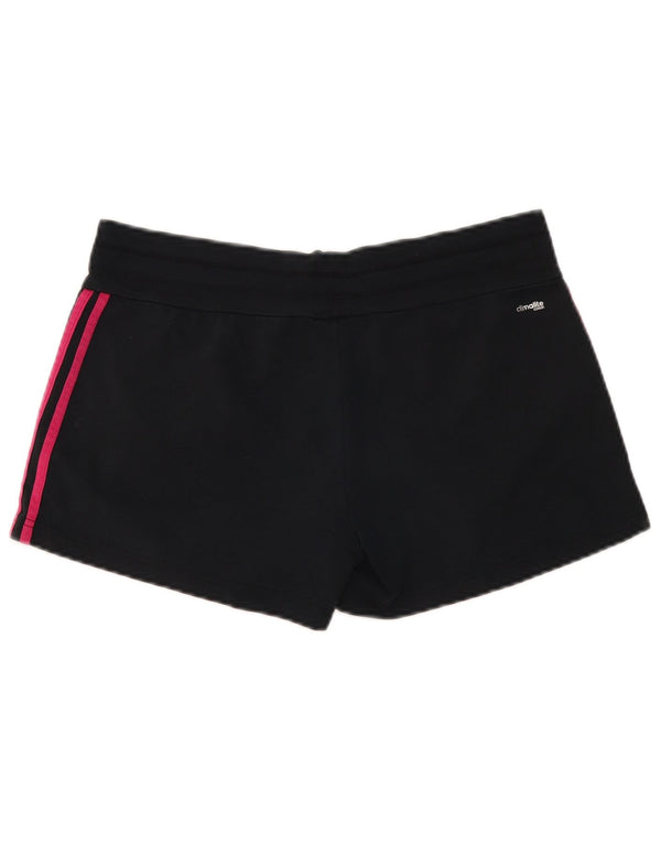 Adidas Womens Climalite Sport Shorts UK 12/14 Médio Algodão Preto