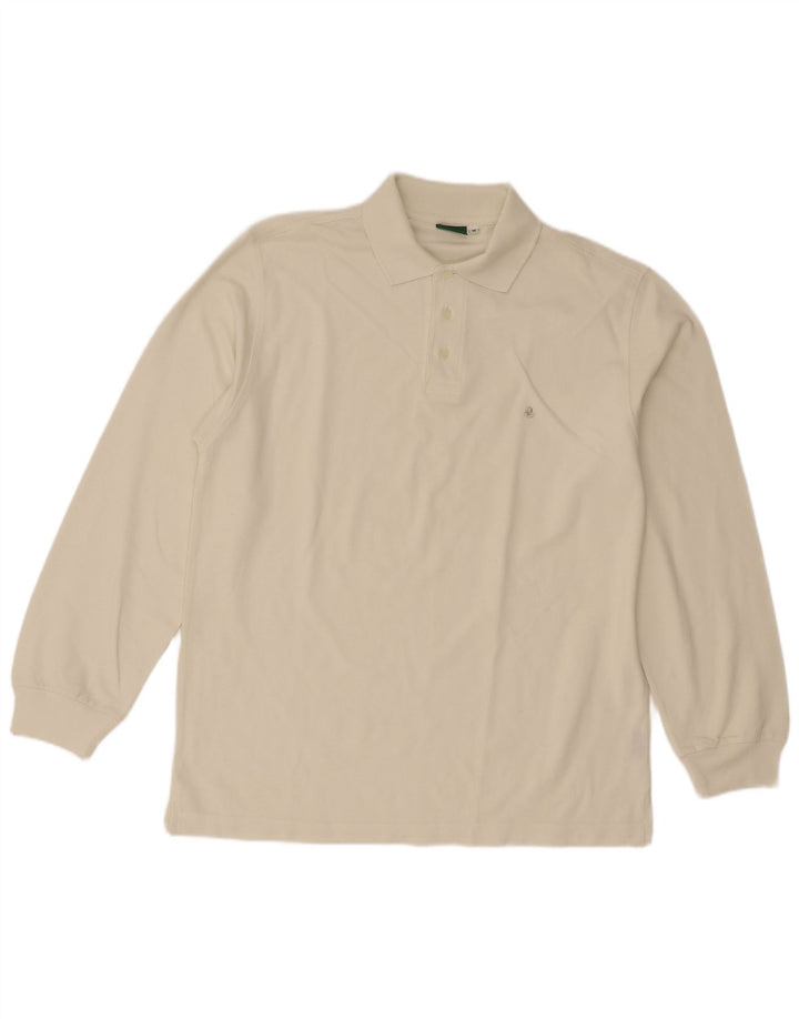 Camisa polo masculina de manga comprida Invicta de algodão bege médio
