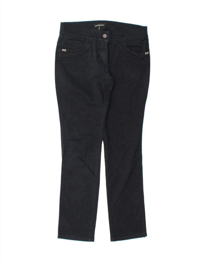 ROCCOBAROCCO Womens Slim Casual Trousers W31 L31 Navy Blue Cotton Vintage Roccobarocco and Second-Hand Roccobarocco from Messina Hembry 