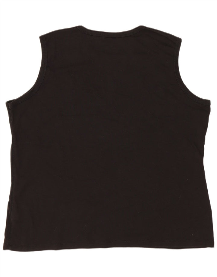 Colete feminino EDDIE BAUER UK 20 2XL algodão preto