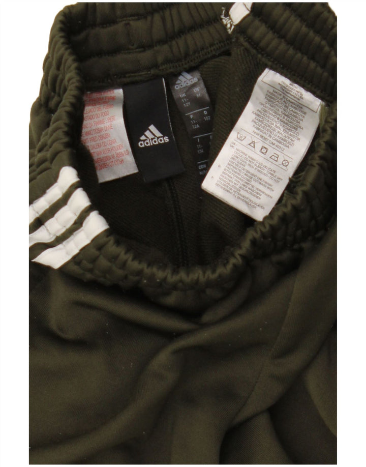 Calças de treino Adidas Aeroready para meninos 11-12 anos verde colorblock