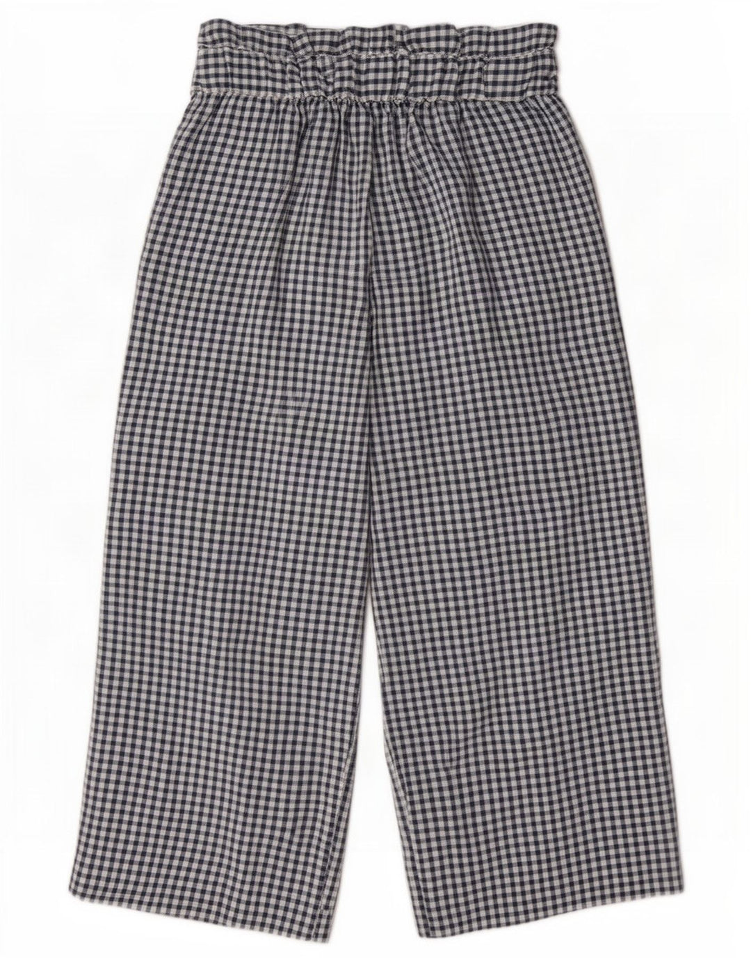 Calça feminina Zara Cullotes Capri médio W28 L22 azul marinho guingão
