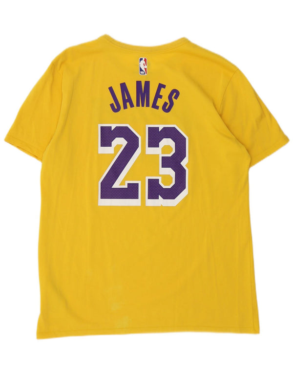 Camiseta Nike masculina Los Angeles Lakers com estampa gráfica grande de algodão amarelo
