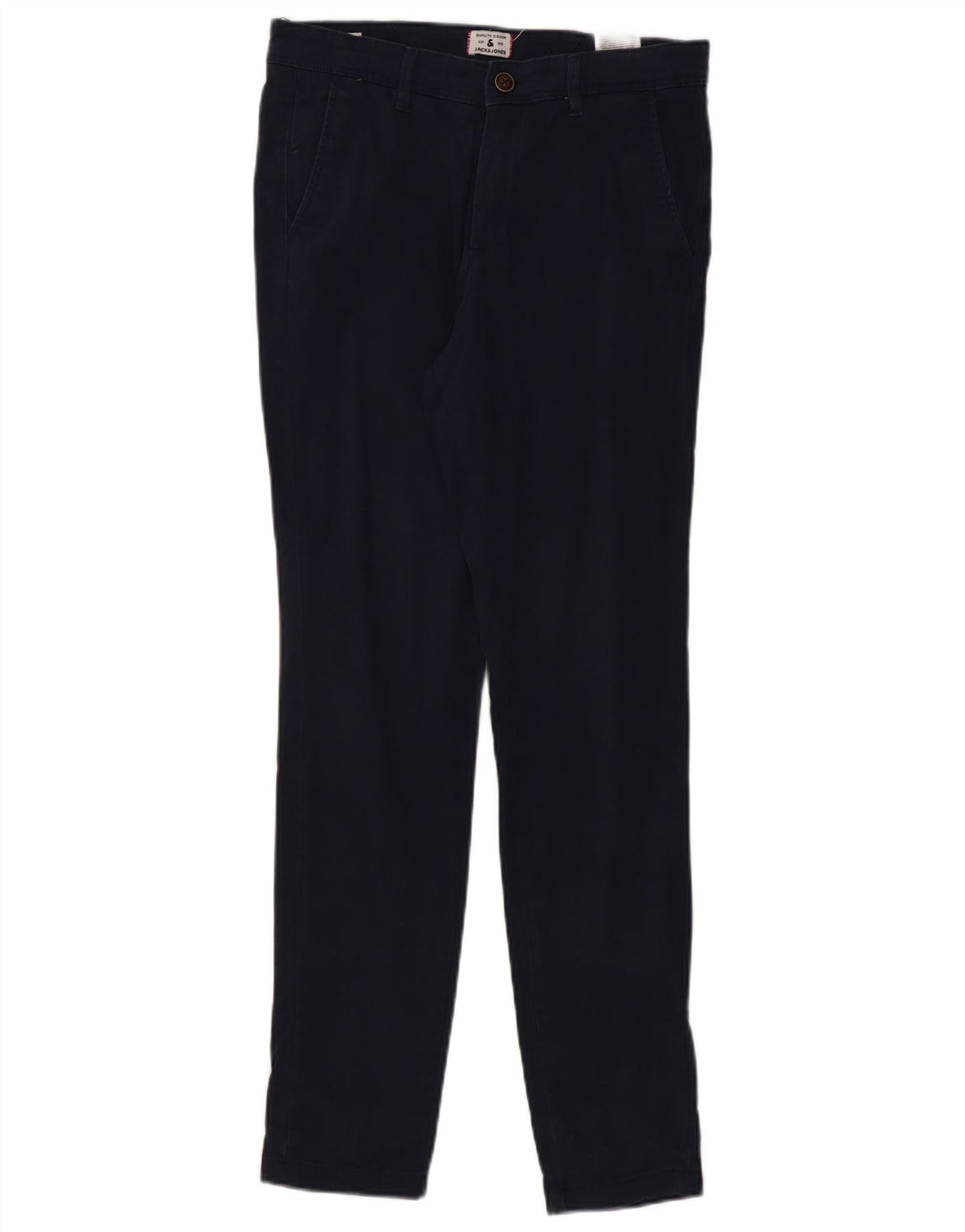 Calça chino masculina JACK & JONES W30 L32 algodão azul marinho