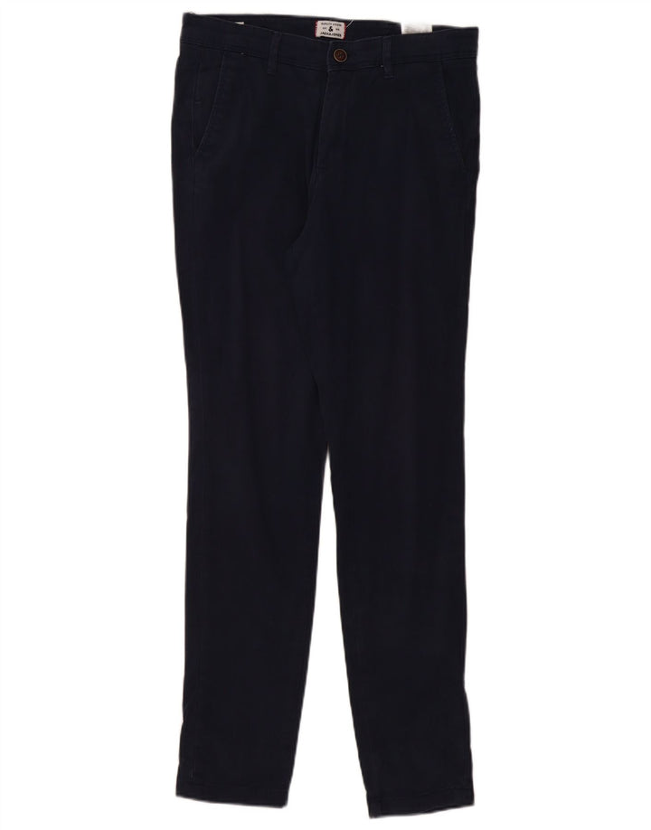 Calça chino masculina JACK & JONES W30 L32 algodão azul marinho