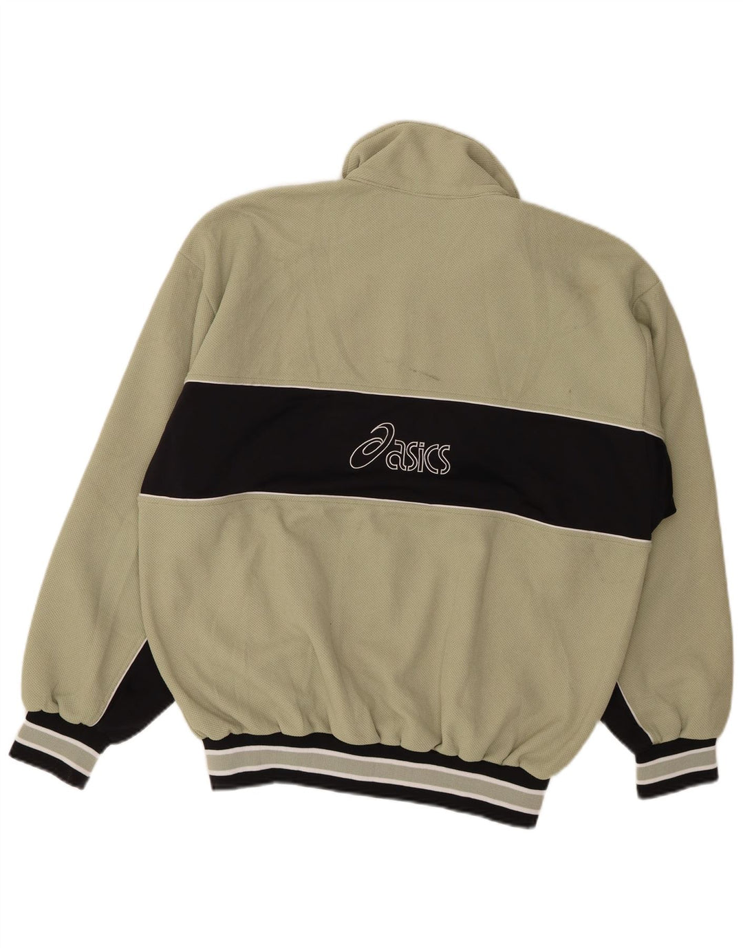 ASICS Mens Graphic Tracksuit Top Jacket Grande Verde Colorblock Poliéster