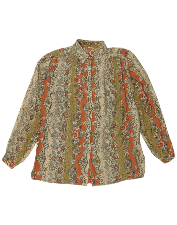 Blusa feminina VINTAGE oversized EU 40 média multicolorida paisley