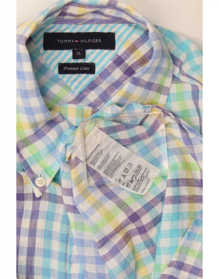 Camisa masculina Tommy Hilfiger XL linho guingão multicolorido