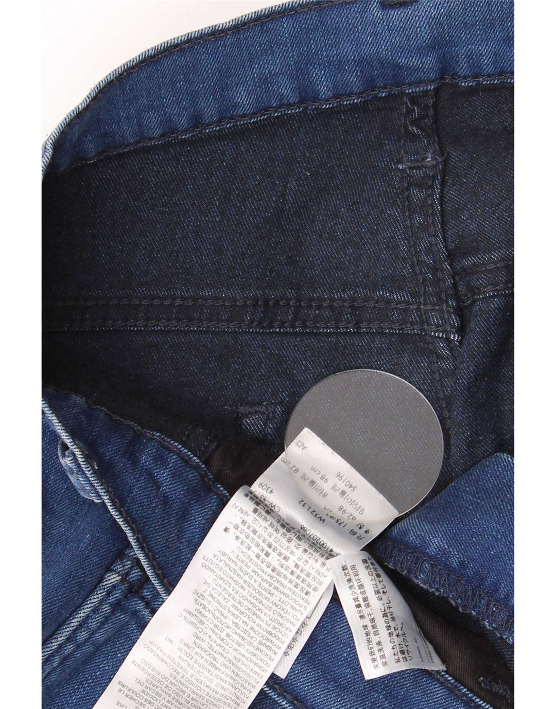 Jeans retos masculinos Levi's W32 L32 algodão azul marinho