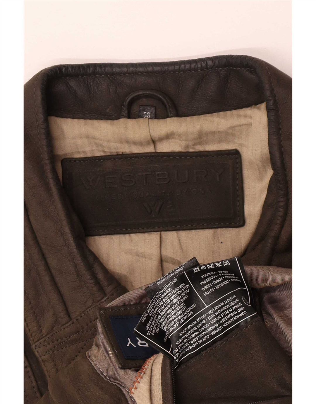 Jaqueta bomber masculina de camurça WESTBURY IT 58 4XL couro cáqui