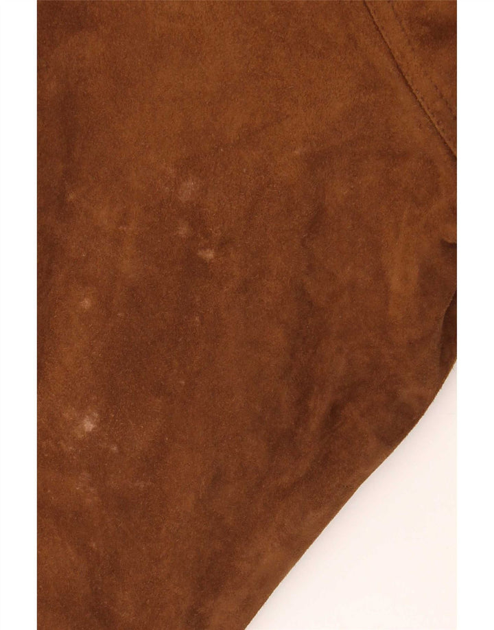 Jaqueta bomber masculina vintage de camurça IT 54 2XL couro marrom