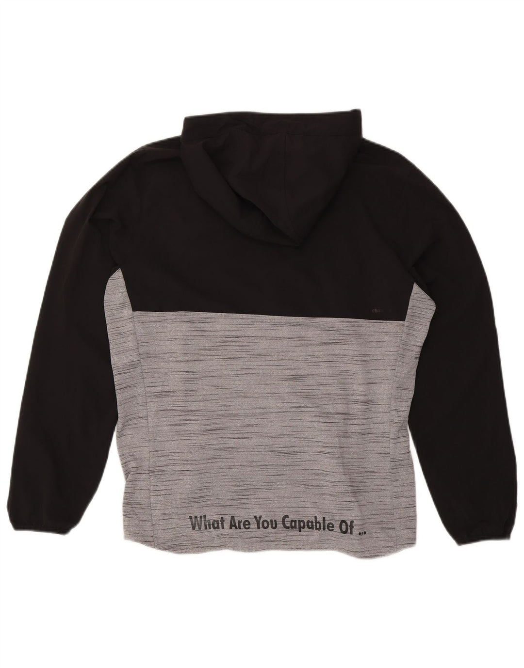 ADIDAS Mens Climalite Graphic Hoodie Jumper Médio Preto Colorblock