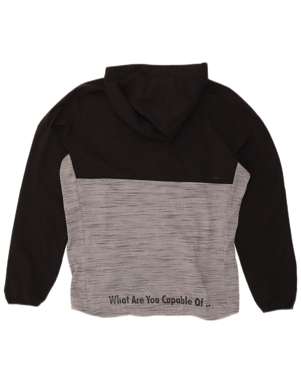 ADIDAS Mens Climalite Graphic Hoodie Jumper Médio Preto Colorblock