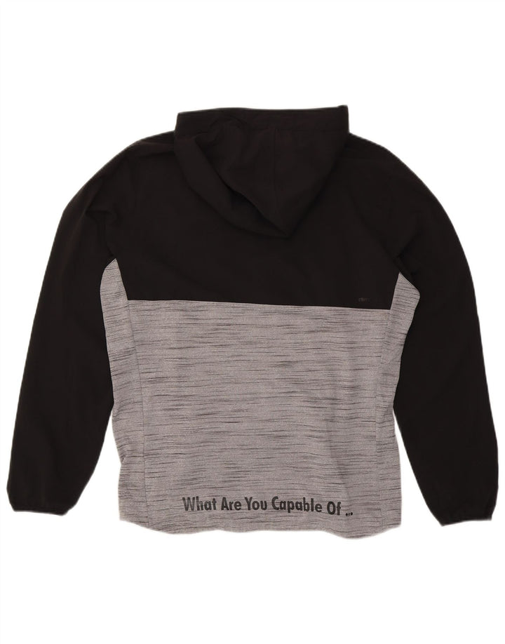 ADIDAS Mens Climalite Graphic Hoodie Jumper Médio Preto Colorblock