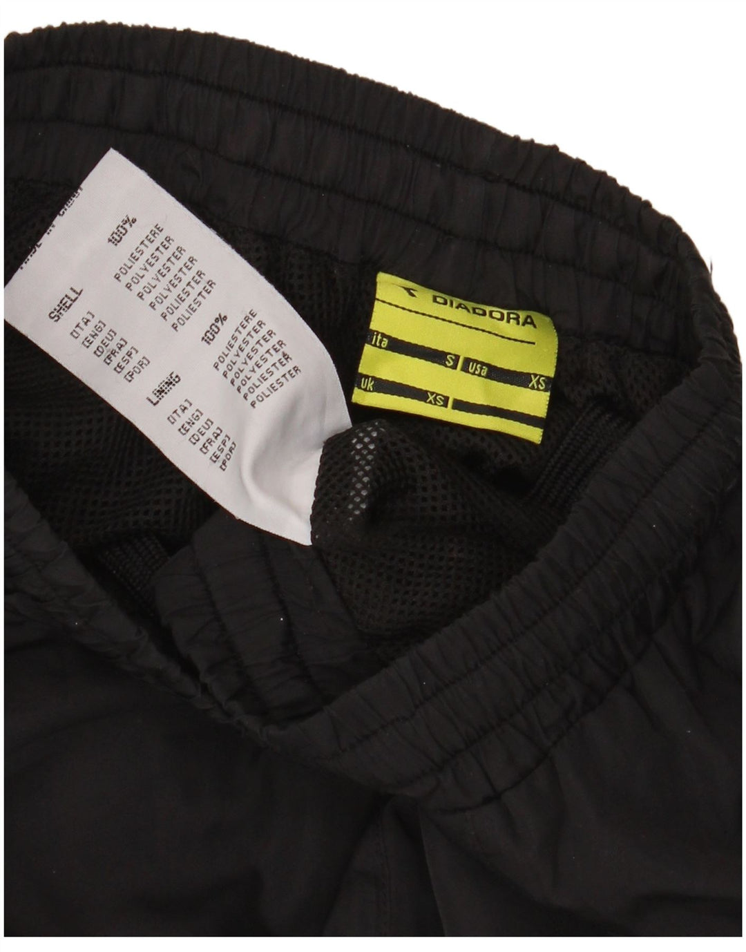 Calça de treino masculina Diadora XS poliéster preto